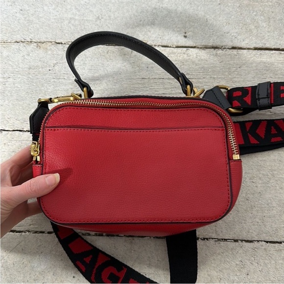 Karl Lagerfeld Paris Red Simone Camera Bag - Picture 4 of 7